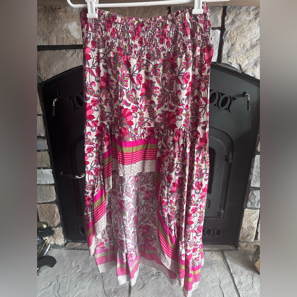 Floral Pink high/low skirt